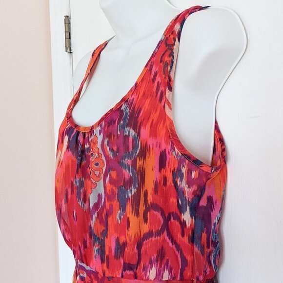 Charming charlie maxi dress ikat multicolored watercolor pattern size M @i - Picture 9 of 14